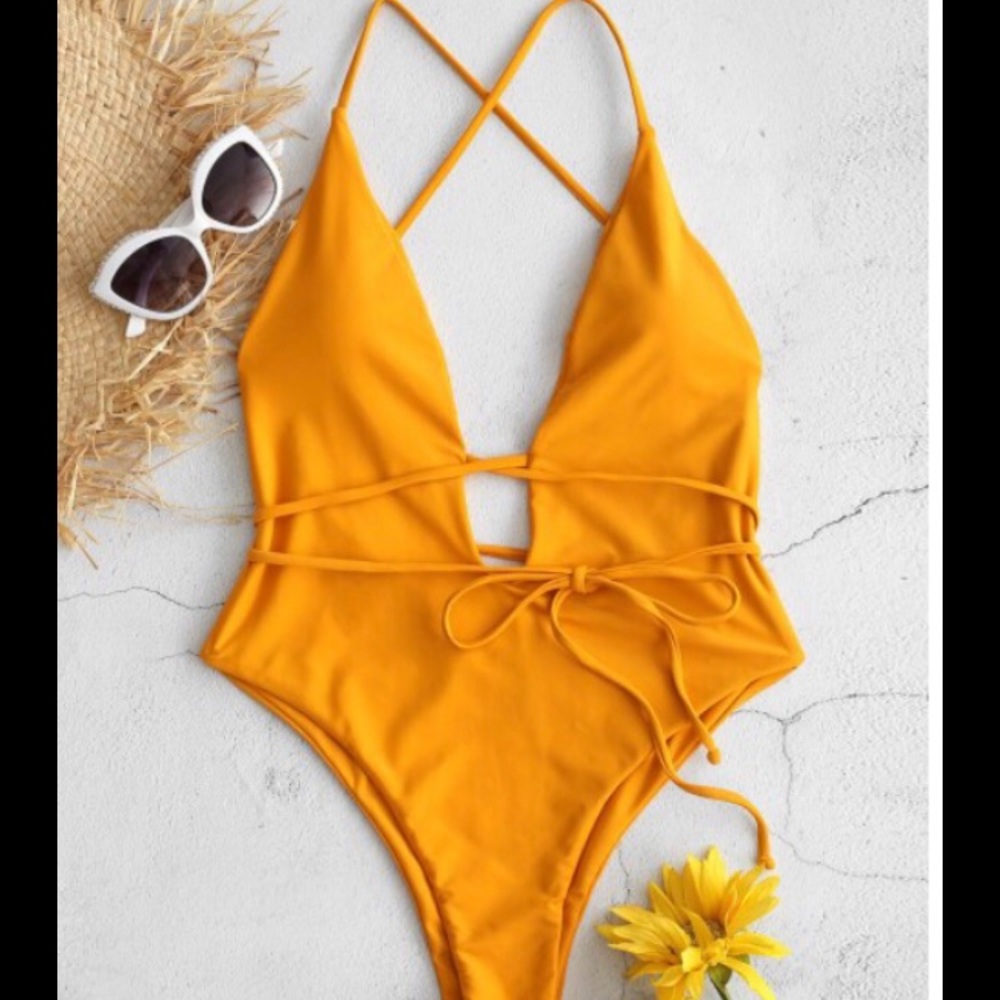 One Piece High Cut Bathing Suit